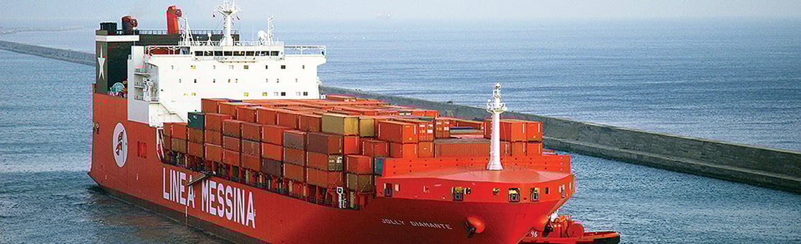 Messina Line container ship in the ocean